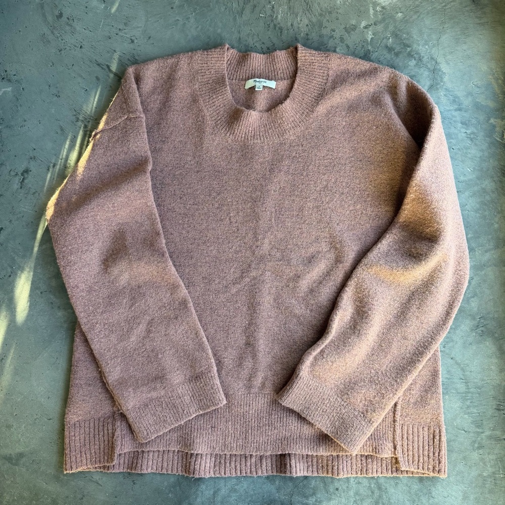 Madewell Connection Sweater - Heathered Pink Size S Oversized